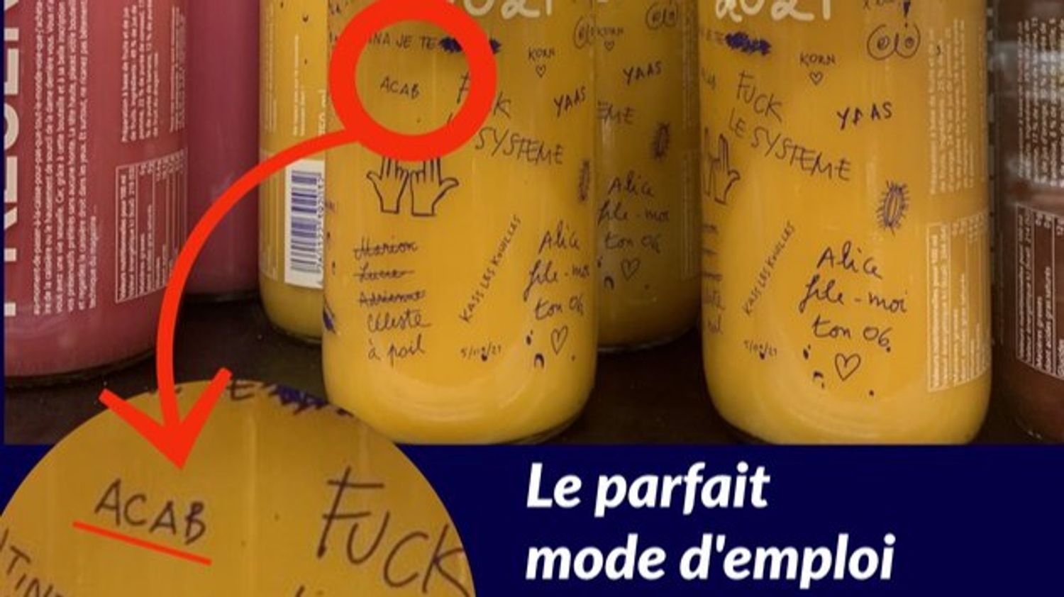 Paris : des slogans anti-police sur des bouteilles de smoothie 